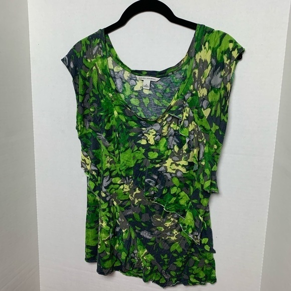 Banana Republic Green Gray Patterned Top Size Small - Picture 1 of 6